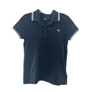 Fred Perry Women's Polkadot Short Sleeve Collared Polo Size 4